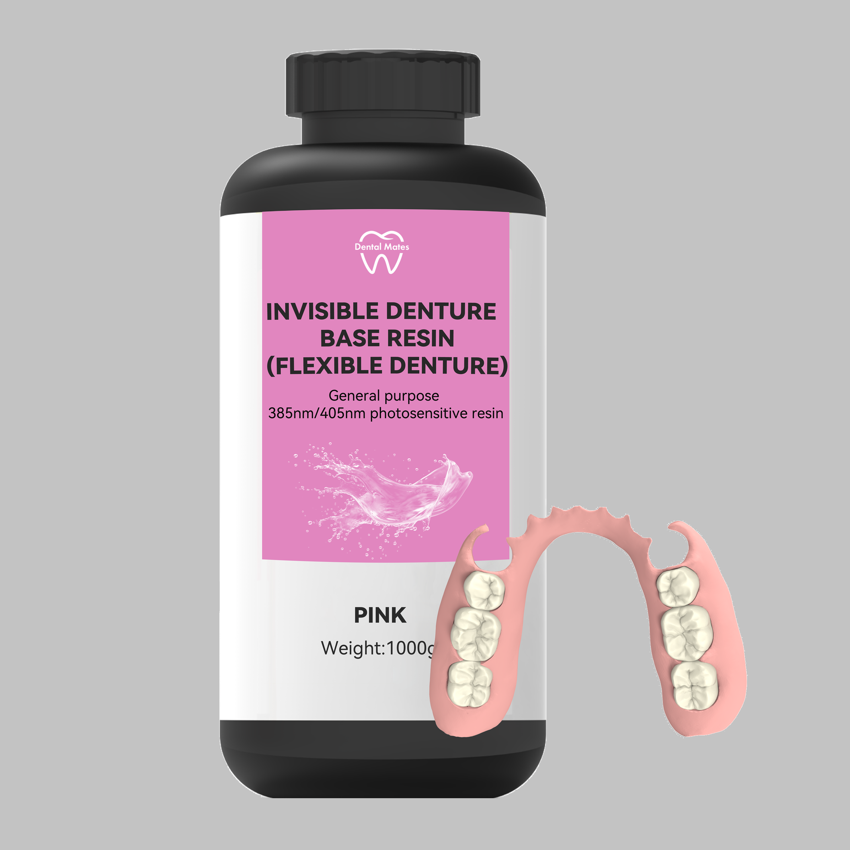 Invisible Denture Base Resin for DLP and LCD Printers 500g or 500ml