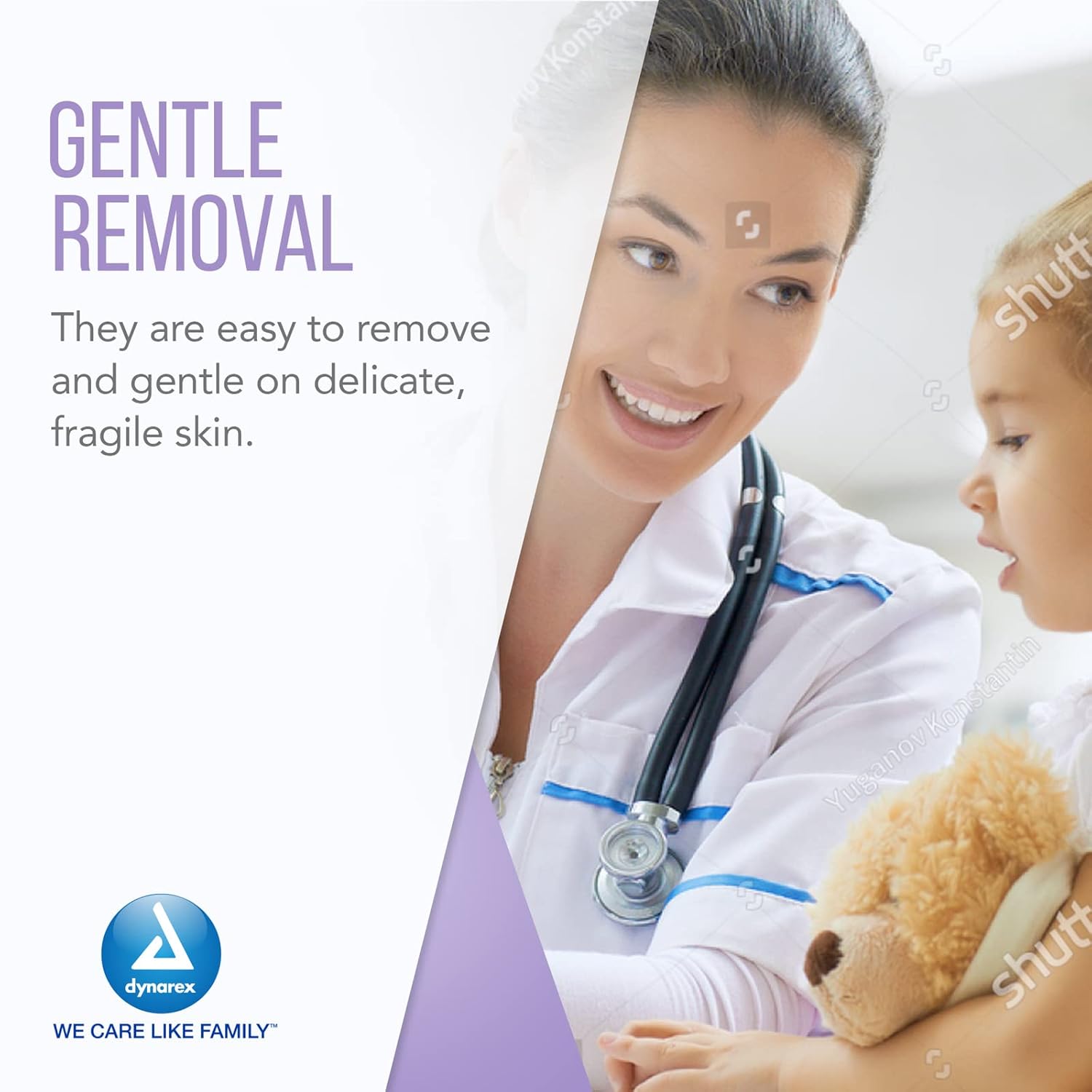 Dynarex SiliGentle - Non-Adhesive Silicone Foam Dressing, 10ea/bx, 12bxs/cs (120 Count)