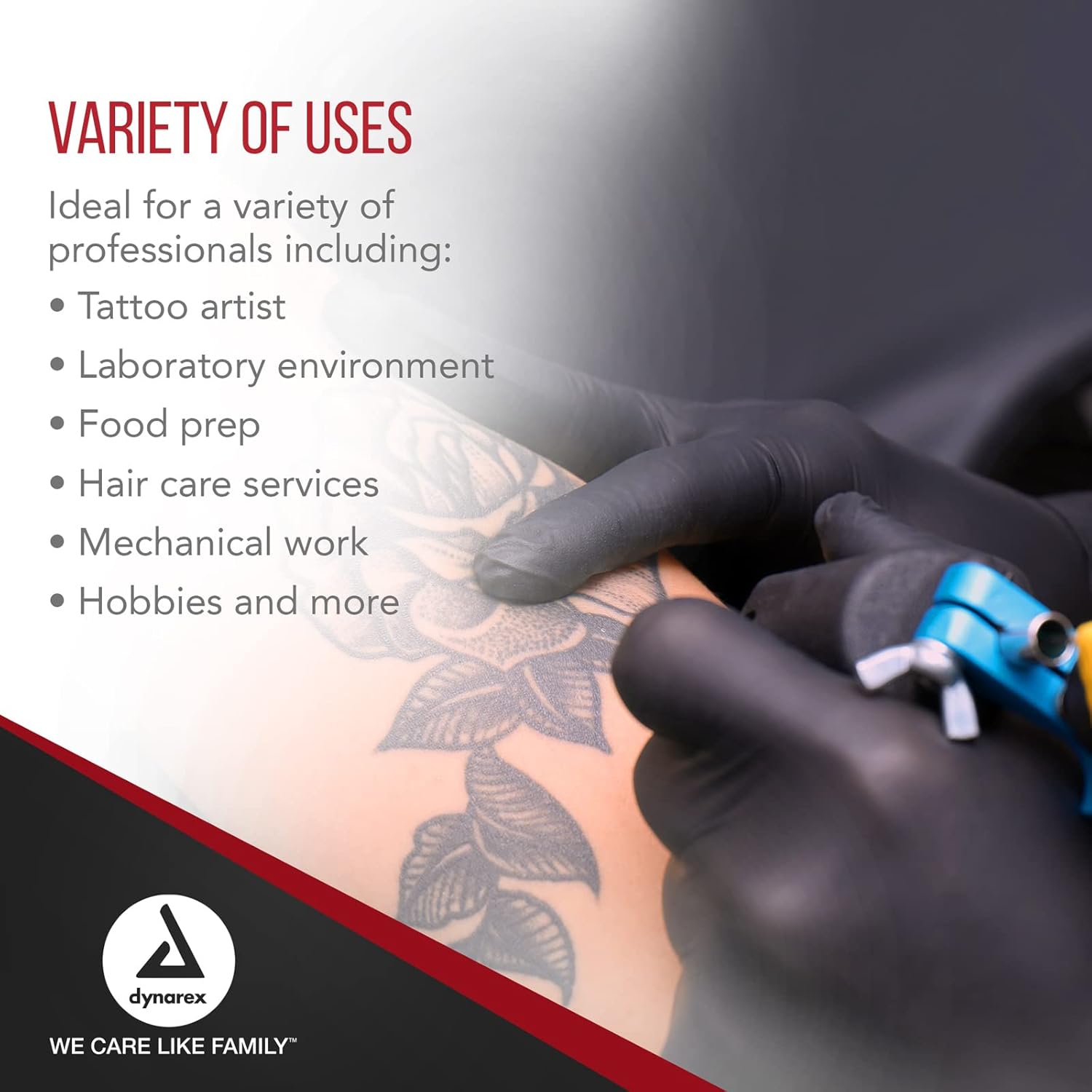 Dynarex Safe-Touch Black Nitrile Exam Gloves 4 Mil Thick, Powder-Free, 100/bx, 10bxs/cs (1000 Count)