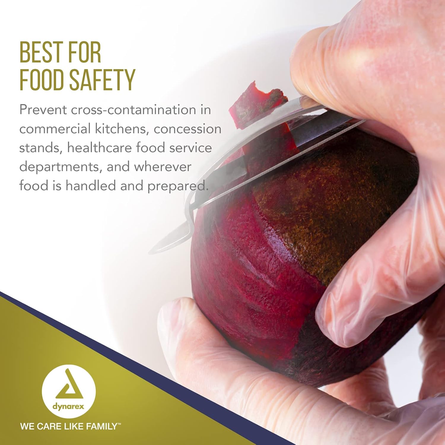 Dynarex Safe-Touch Vinyl Exam Gloves, 3 Mil Thick, Powder-Free, 100/bx, 10bxs/cs (1000 Count)