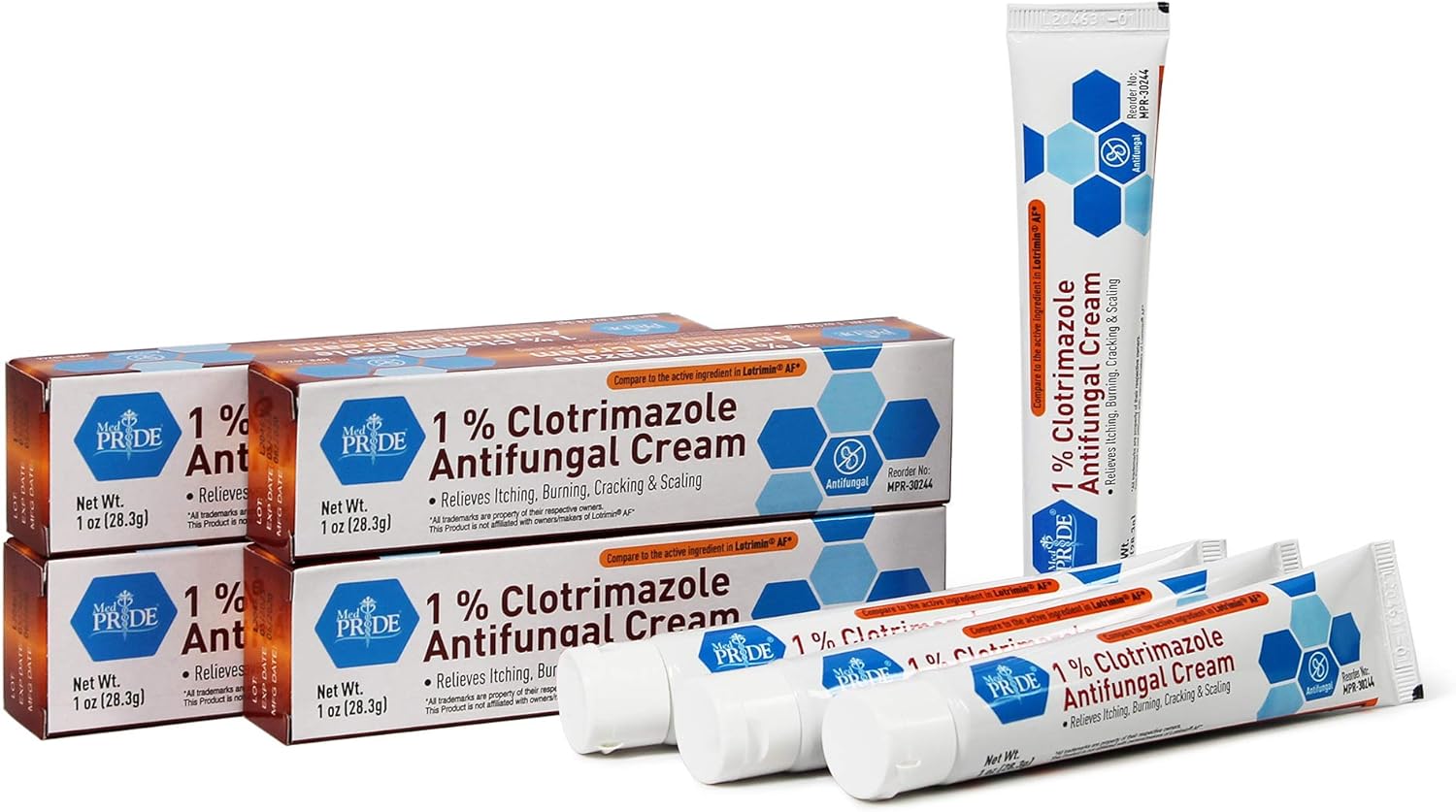 MedPride Clotrimazole 1% Antifungal Cream - 1oz. Tubes - Indv. Boxed - 72/cs.