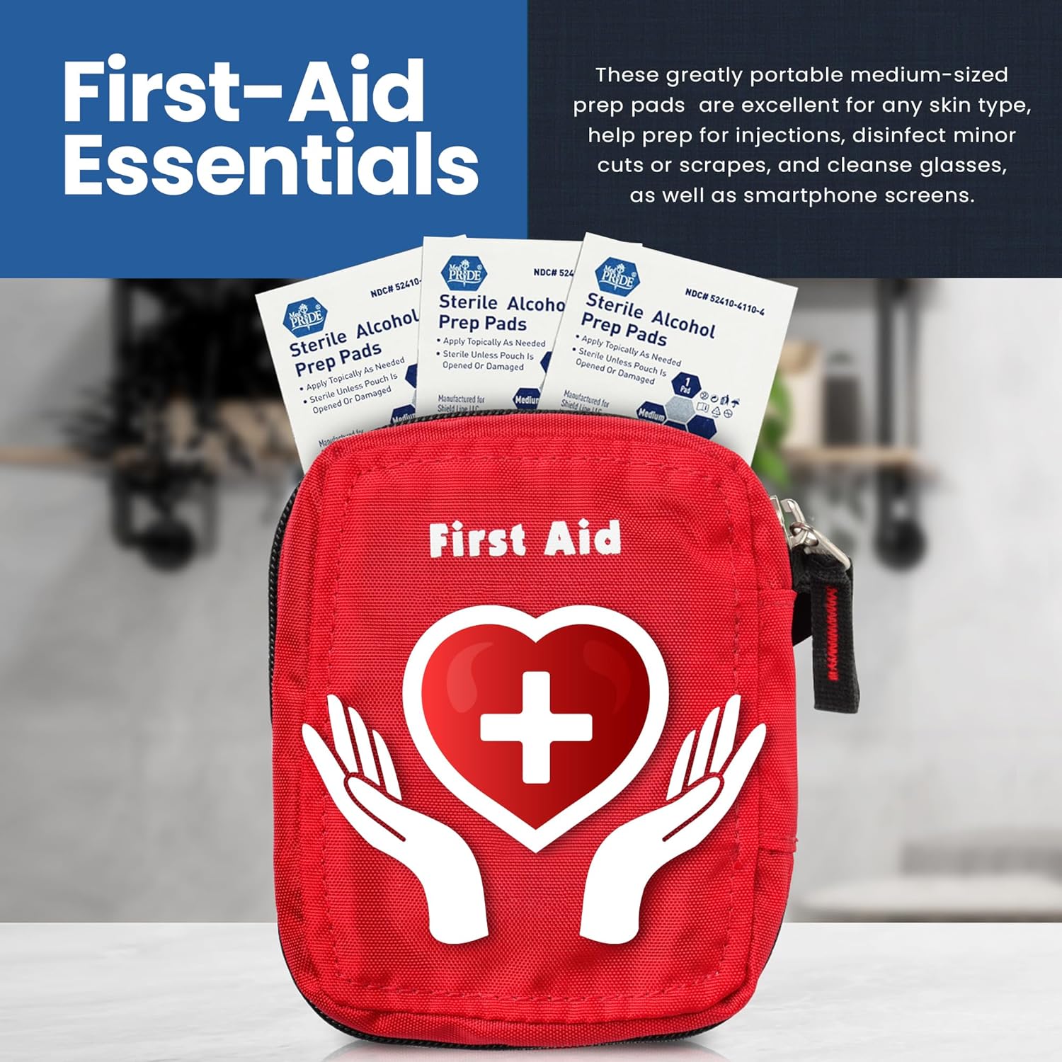 MedPride Sterile Alcohol Prep Pads - Large  - 100 pads, Case of 10 ( 1000 count)