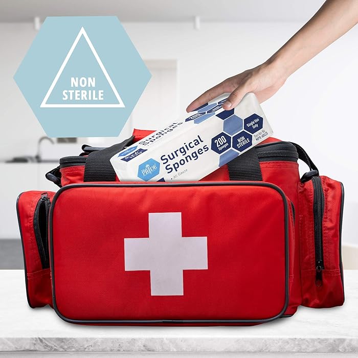 Medpride All Gauze Surgical Sponge Non-Sterile - 4”x 4”, 16-ply Extra Absorbent Sponges, 200/Box, Case of 10 (2,000 Count)