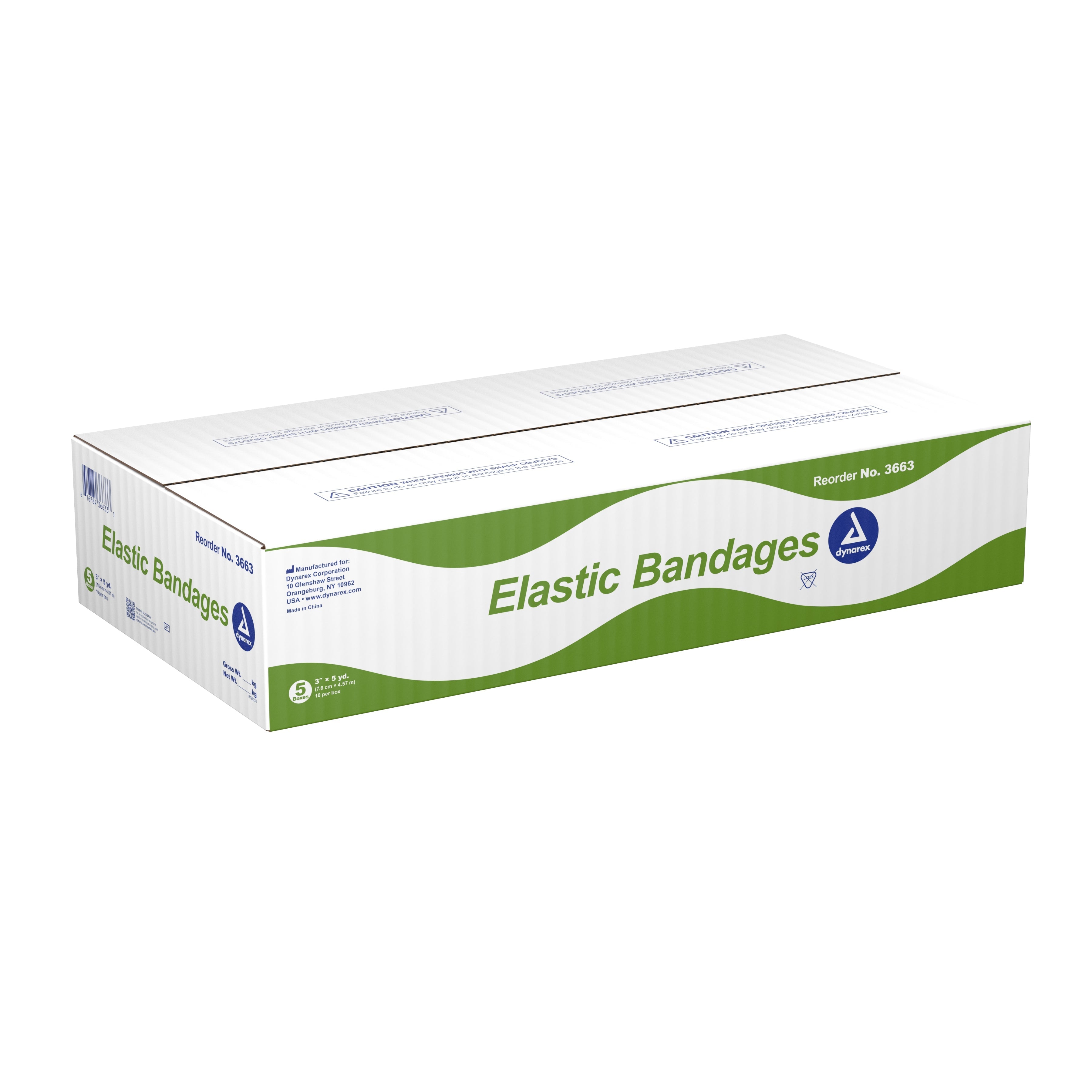 Dynarex Elastic Bandages, 10ea/bx, 5bxs/cs (50 Count)