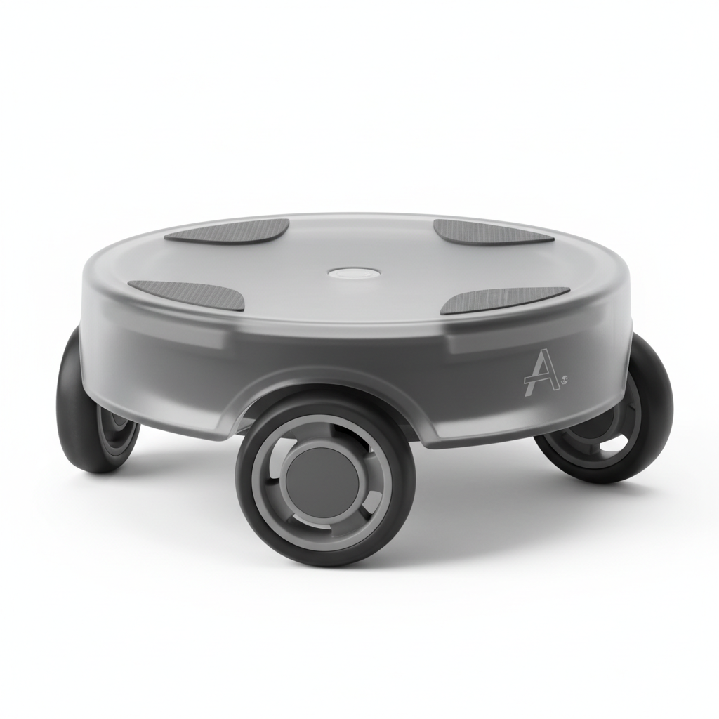 Anchor Rolling Shower Base - close-up detail shot