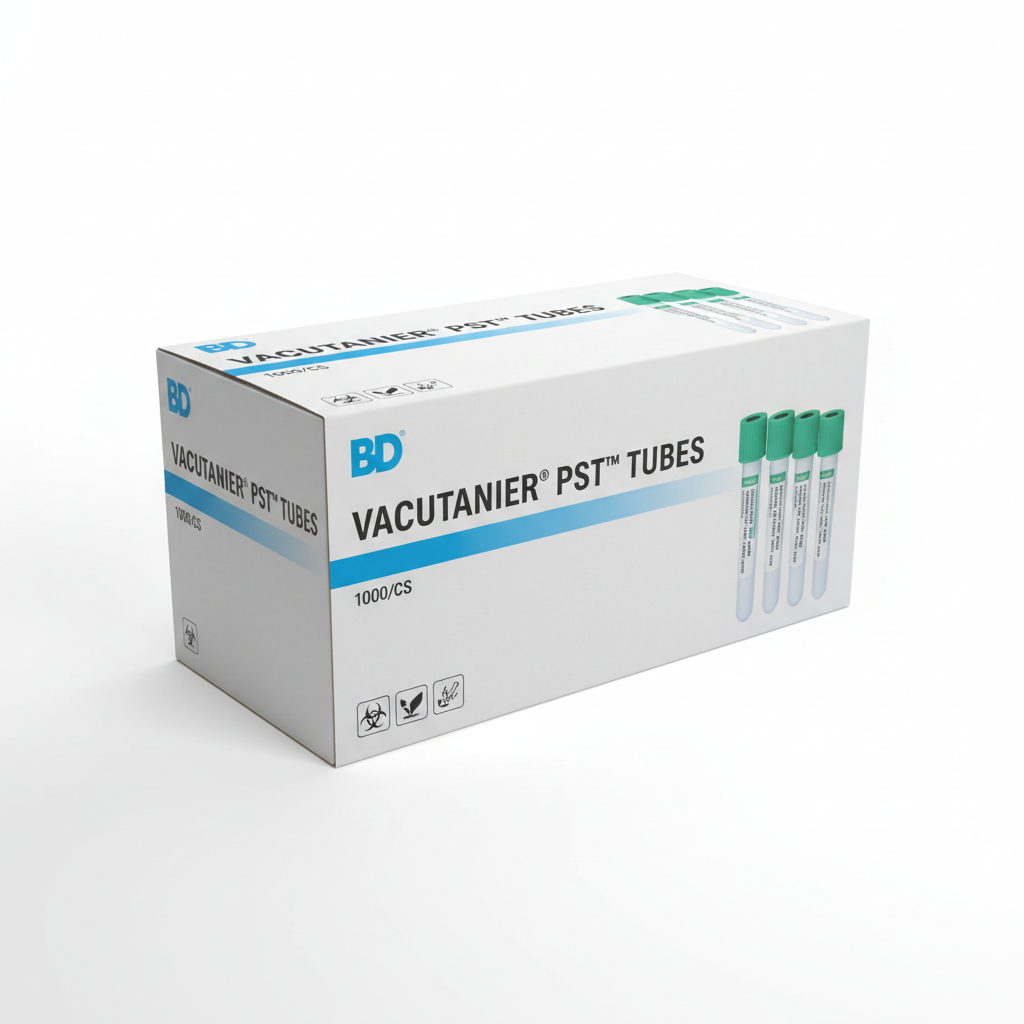 BD 367962 Vacutainer® PST™ Tubes 1000/CS - angled view showing packaging