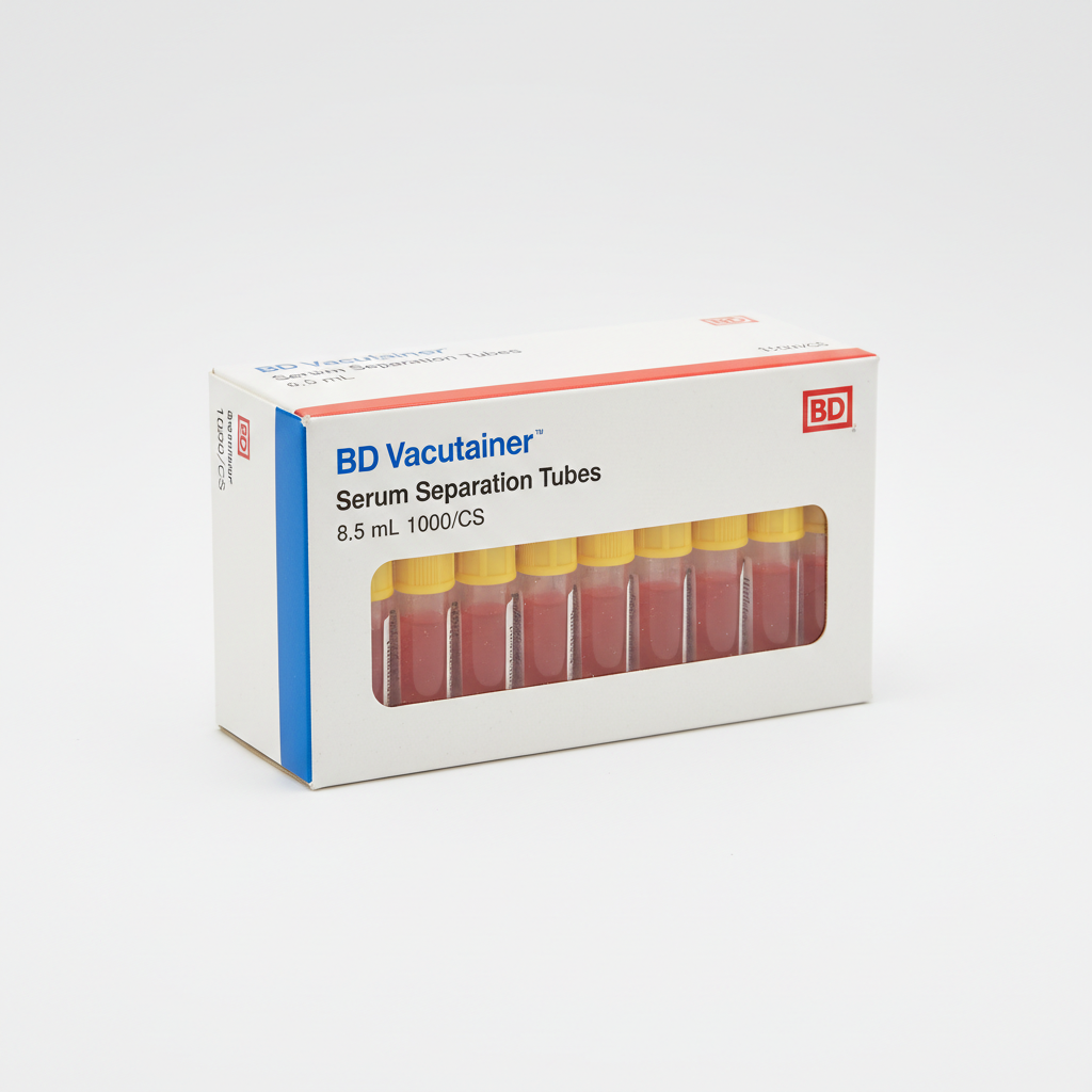 BD Vacutainer Serum Separation Tubes, 8.5 mL 1000/CS - close-up detail shot