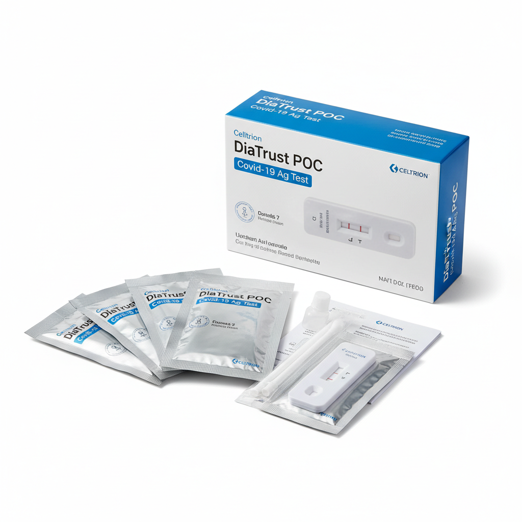 Celltrion DiaTrust POC Covid Antigen Tests - close-up detail shot
