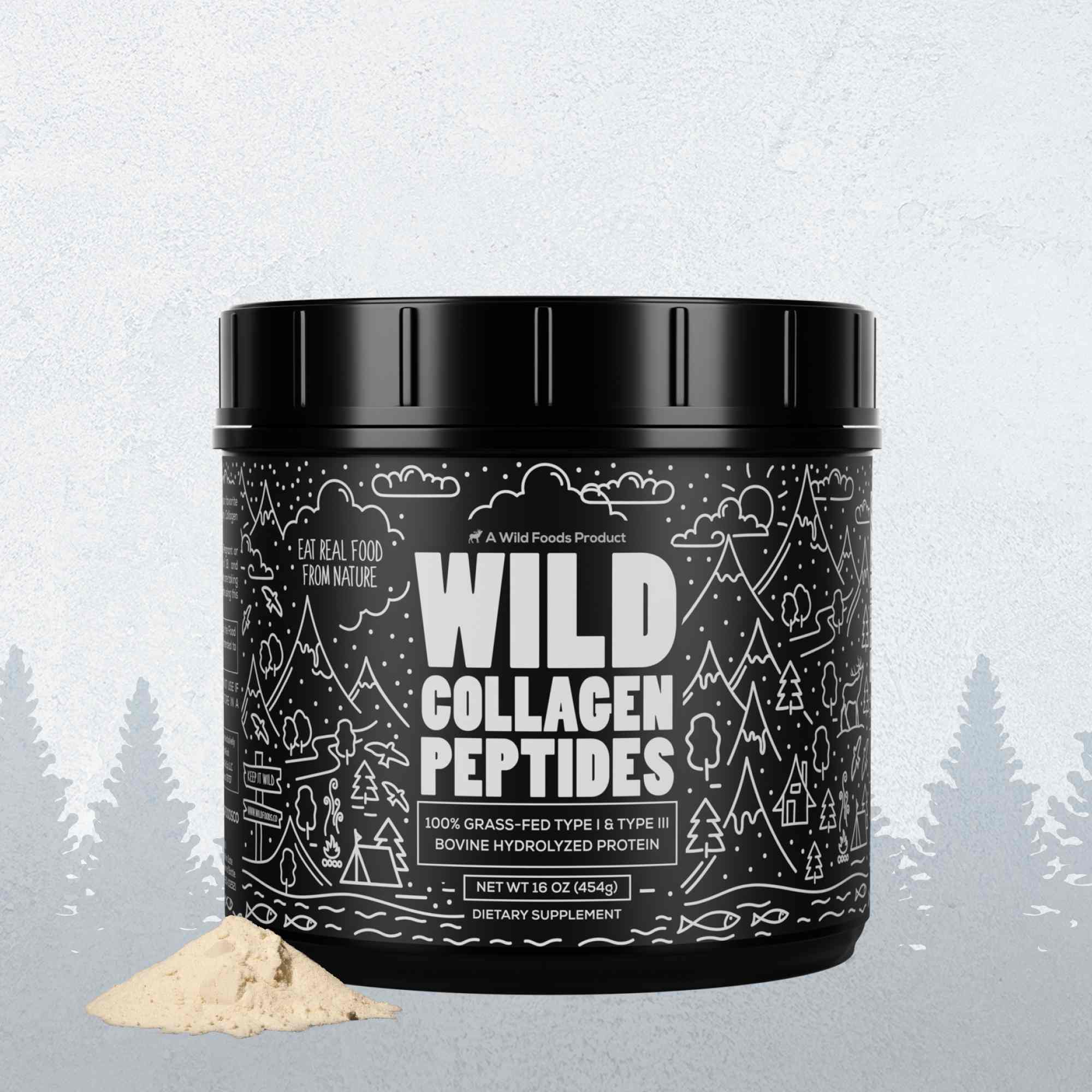 Grass-Fed Collagen Peptides, 41 servings – Skin, Hair & Joint Support Collagen by Wild Foods
