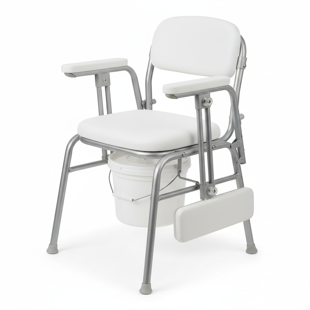 Commode Drop Arm, Knock Down - close-up detail shot