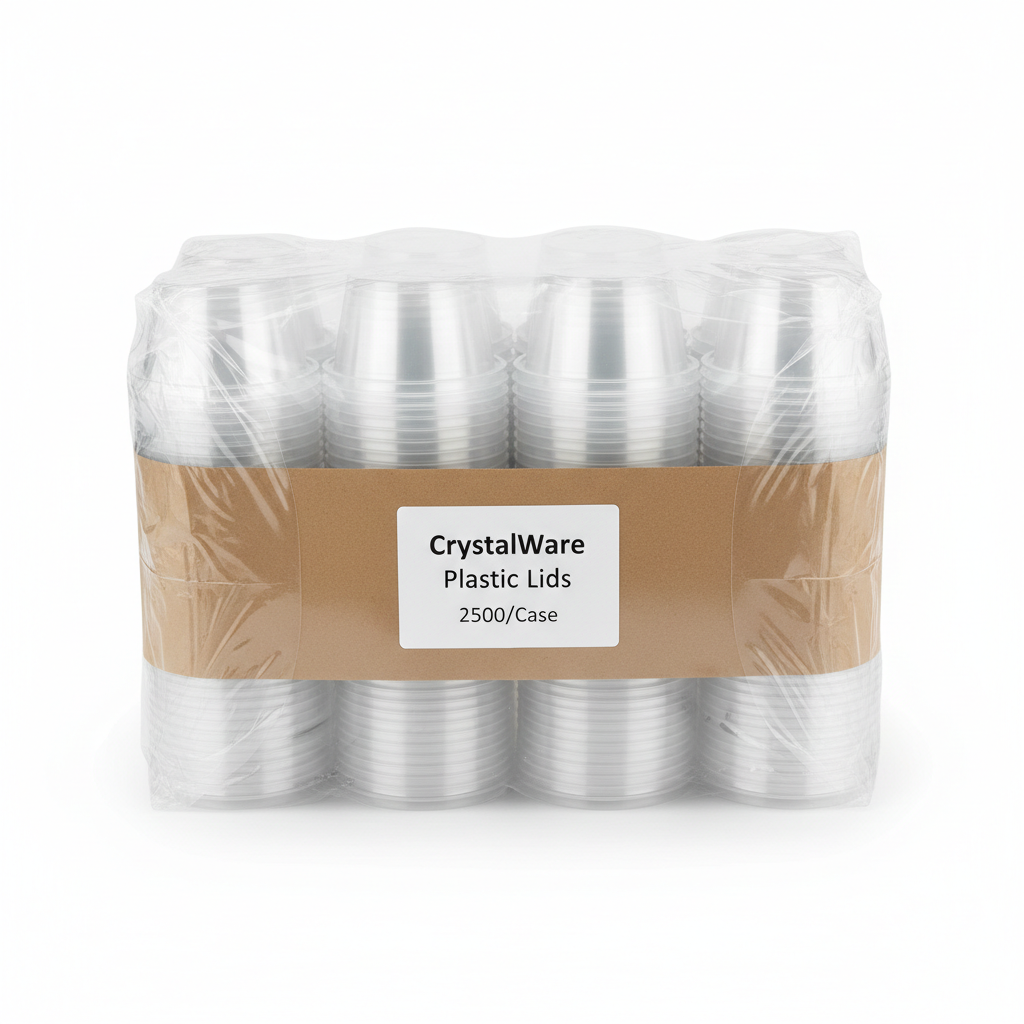 CrystalWare Plastic Lids 2500/Case - close-up detail shot