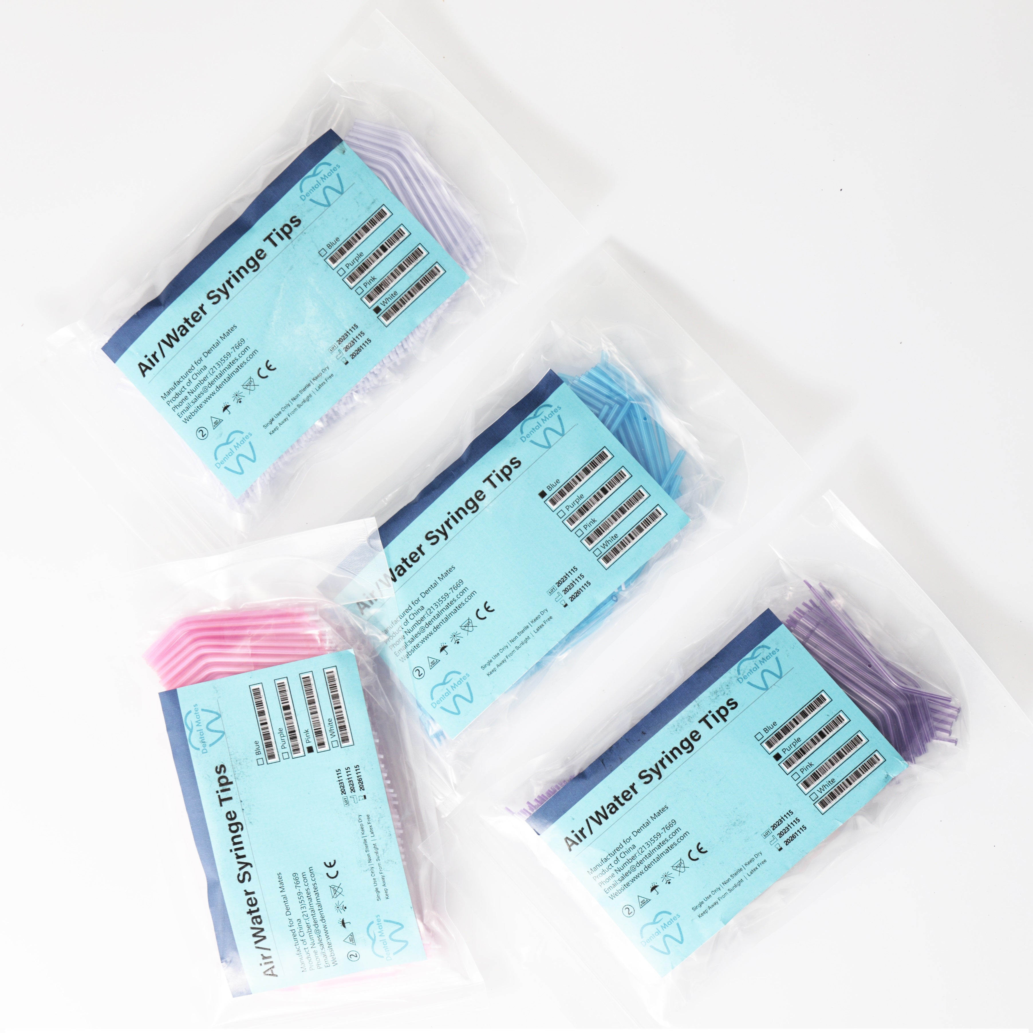 Clear Air/Water syringe tips 250pcs per pack