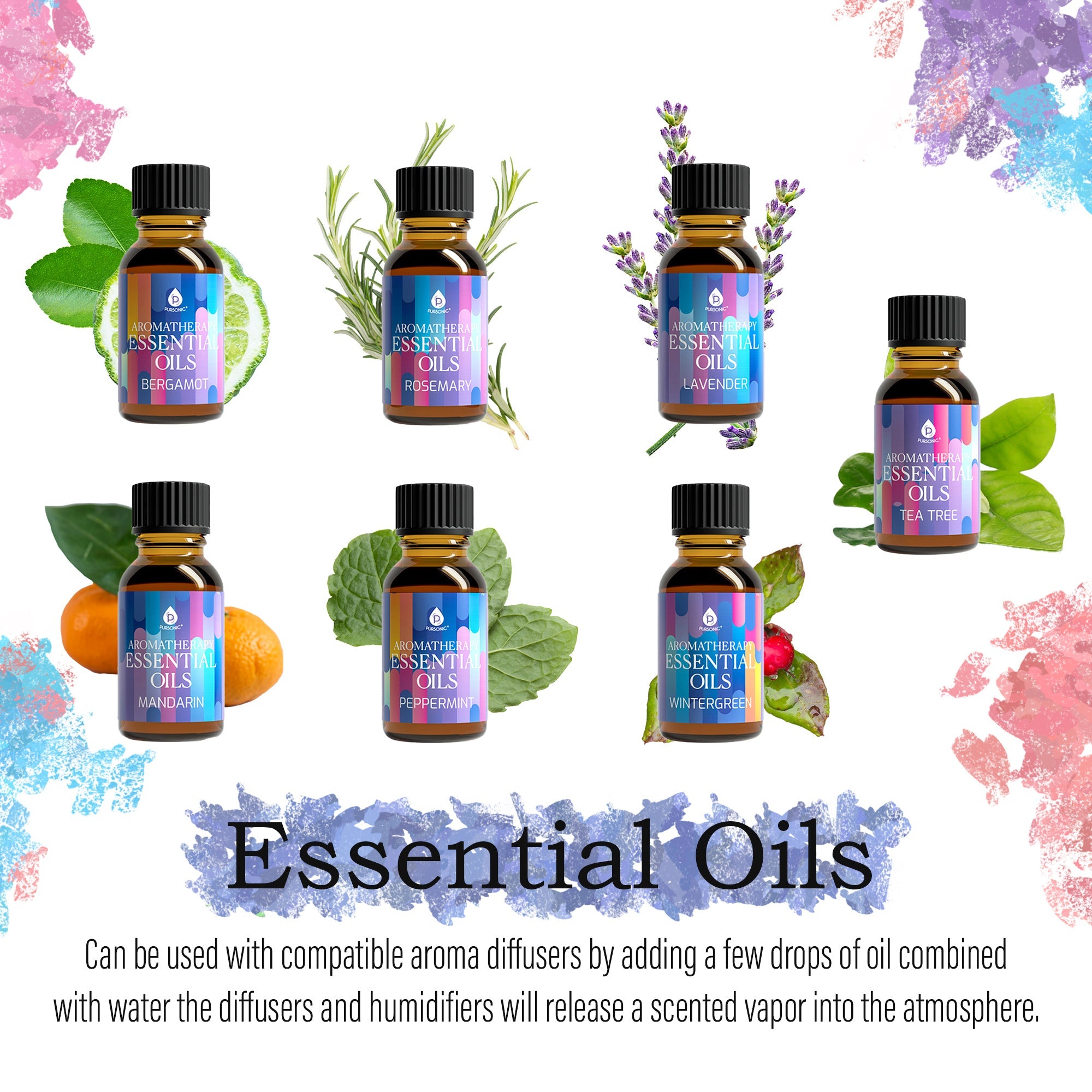 Pursonic Aromatherapy Lovers – Triple 14-Pack Essential Oils Collection by Pursonic