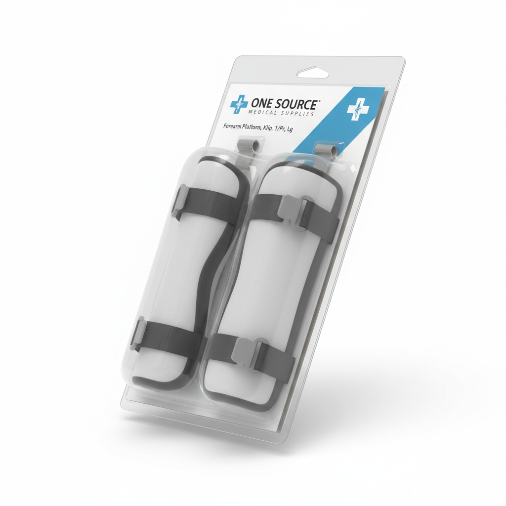 Forearm Plartform, Klip, 1/Pr, Lg - angled view showing packaging