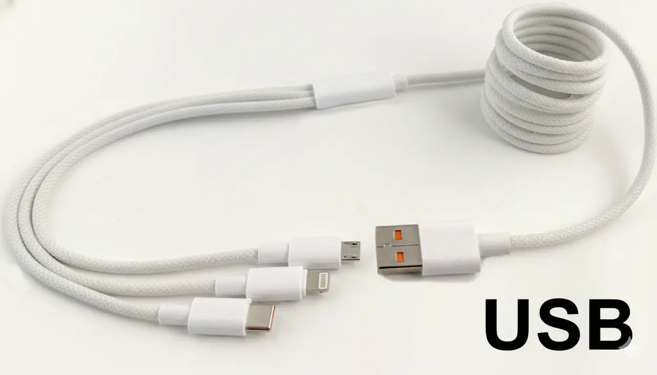 3-in-1 Braided USB Charging Cable | Lightning • Micro-USB • USB-C