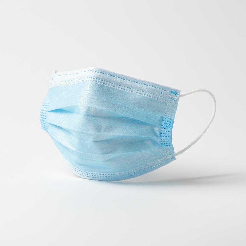 Generic 3-Ply Face Mask - close-up detail shot