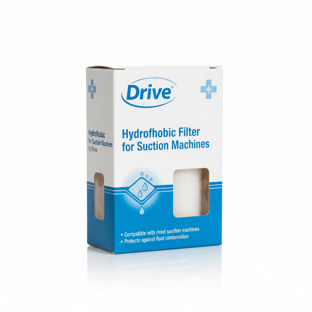 Hydrophobic Filter for Suction Machines - angled view showing packaging