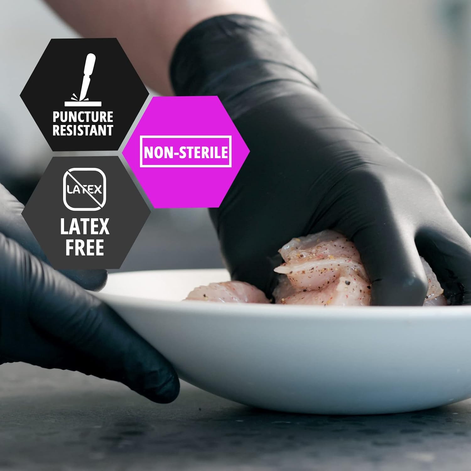 MedPride Black Nitrile Exam Gloves Powder Free Non Sterile - 4 Mil Thick- 50 Gloves / Case of 20 (1000 count)