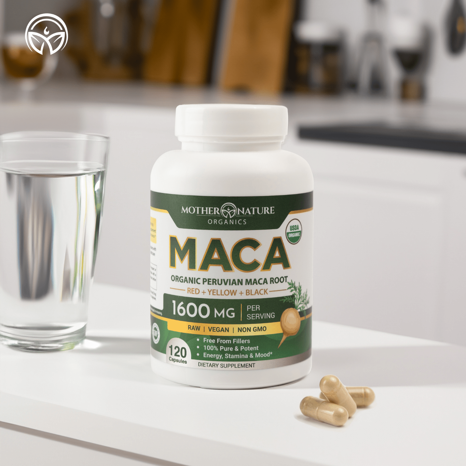 USDA Organic Maca Root Capsules by Mother Nature Organics