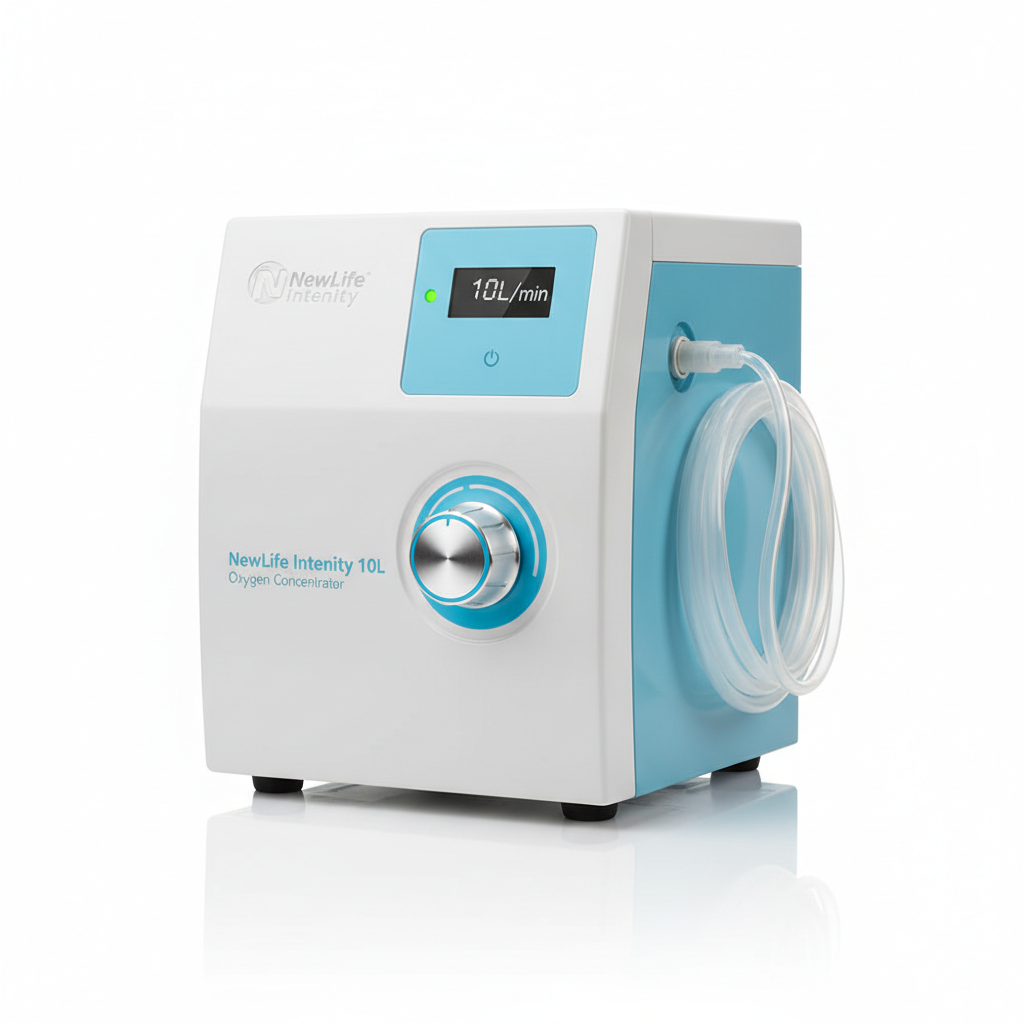 NewLife Intensity 10L Oxygen Concentrator - close-up detail shot