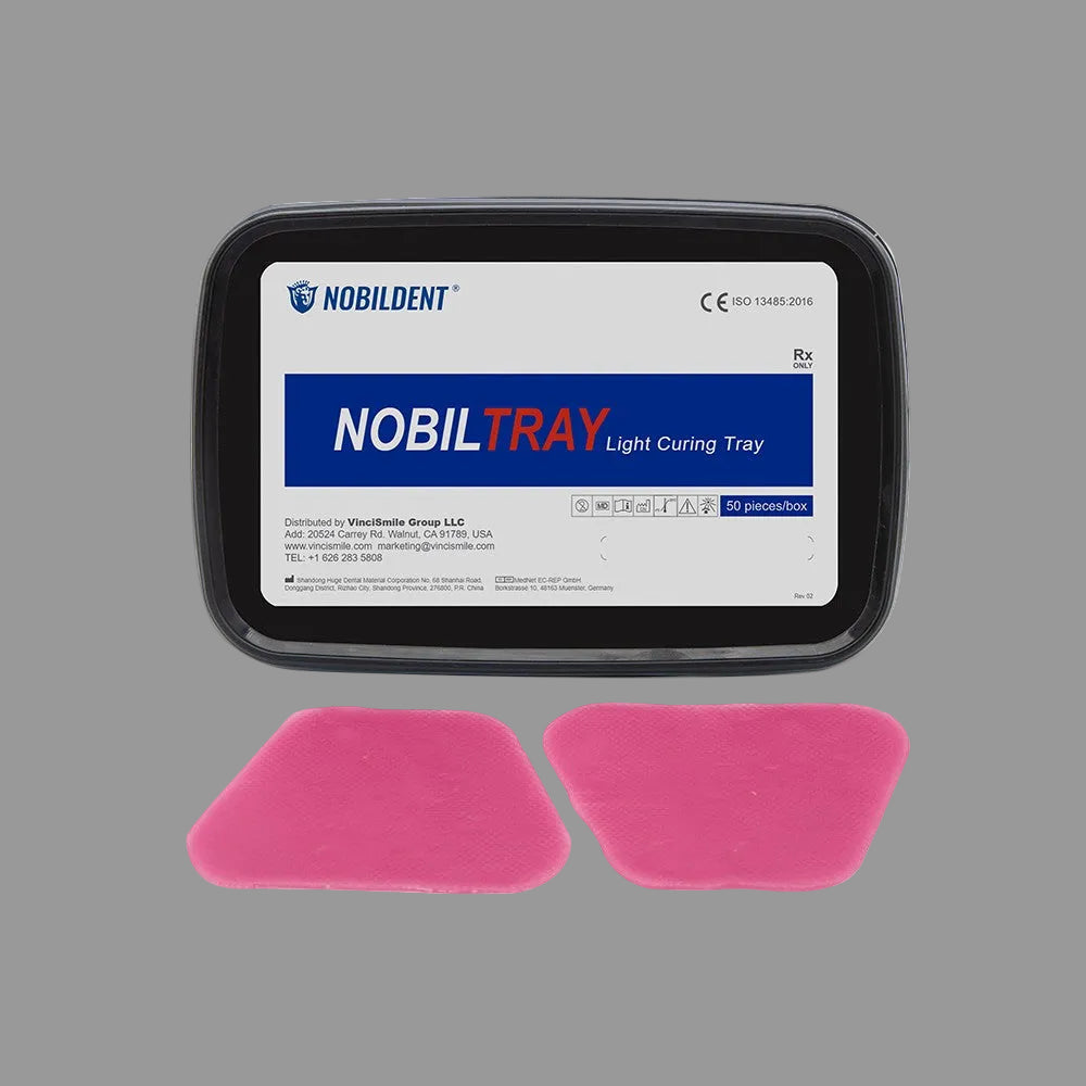 NOBILDENT Light Curing Tray, 2.3mm, Pink, high flexural strength, 50pcs pack custom tray