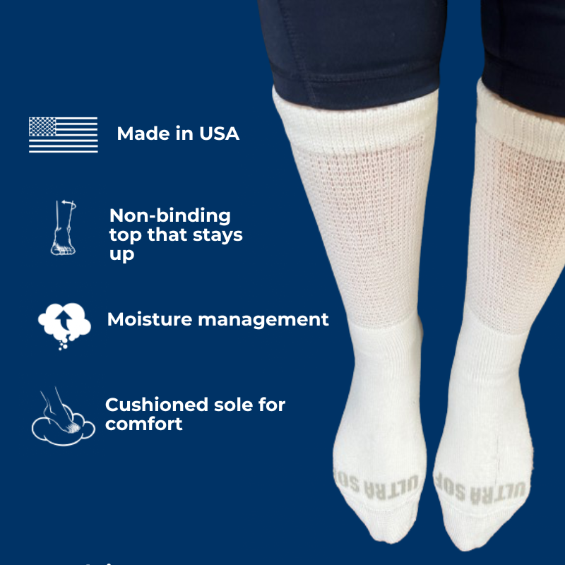 Women's Ultra-Soft Upper Calf Diabetic Socks (4 Pair) by DIABETIC SOCK CLUB