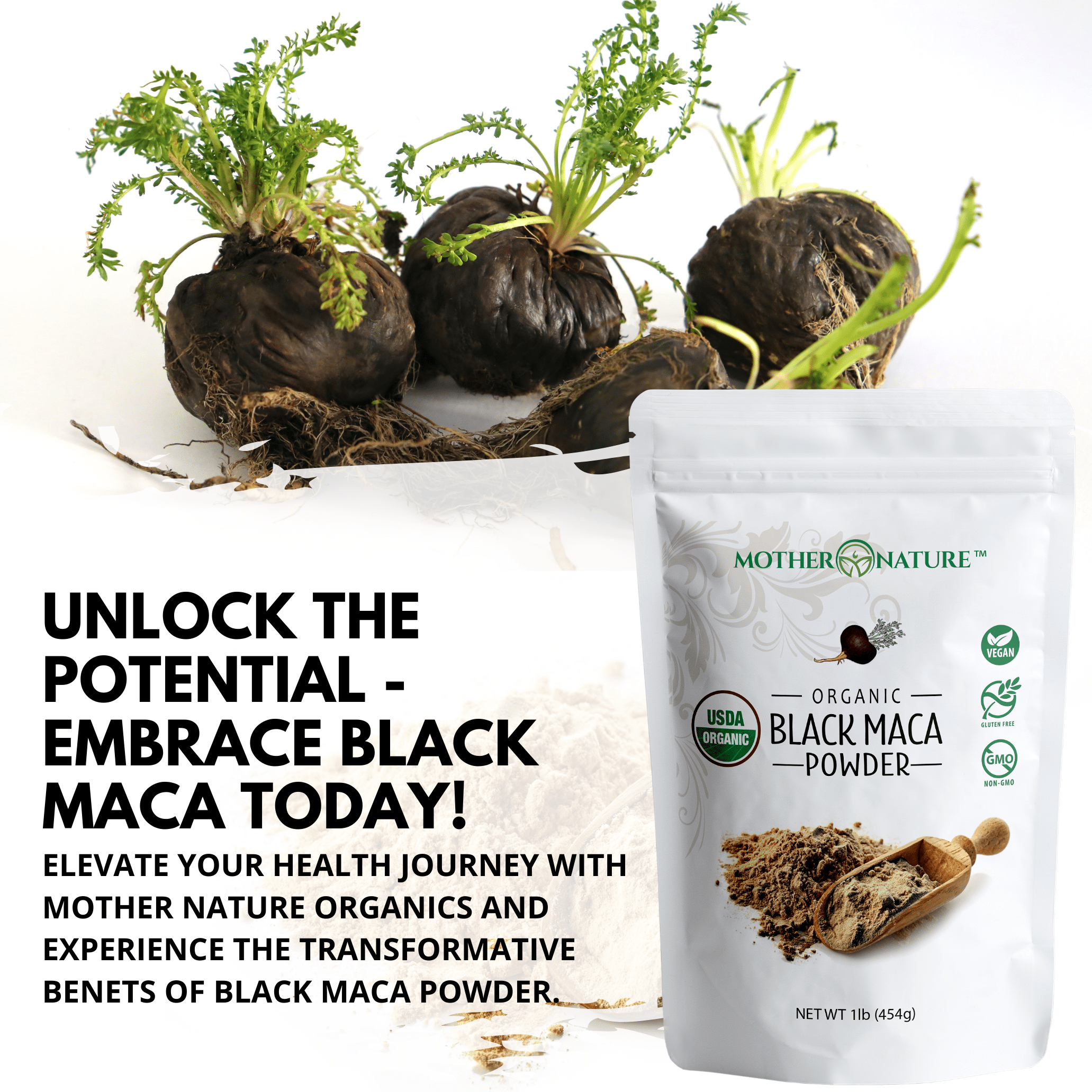 Black Maca Powder by Mother Nature Organics