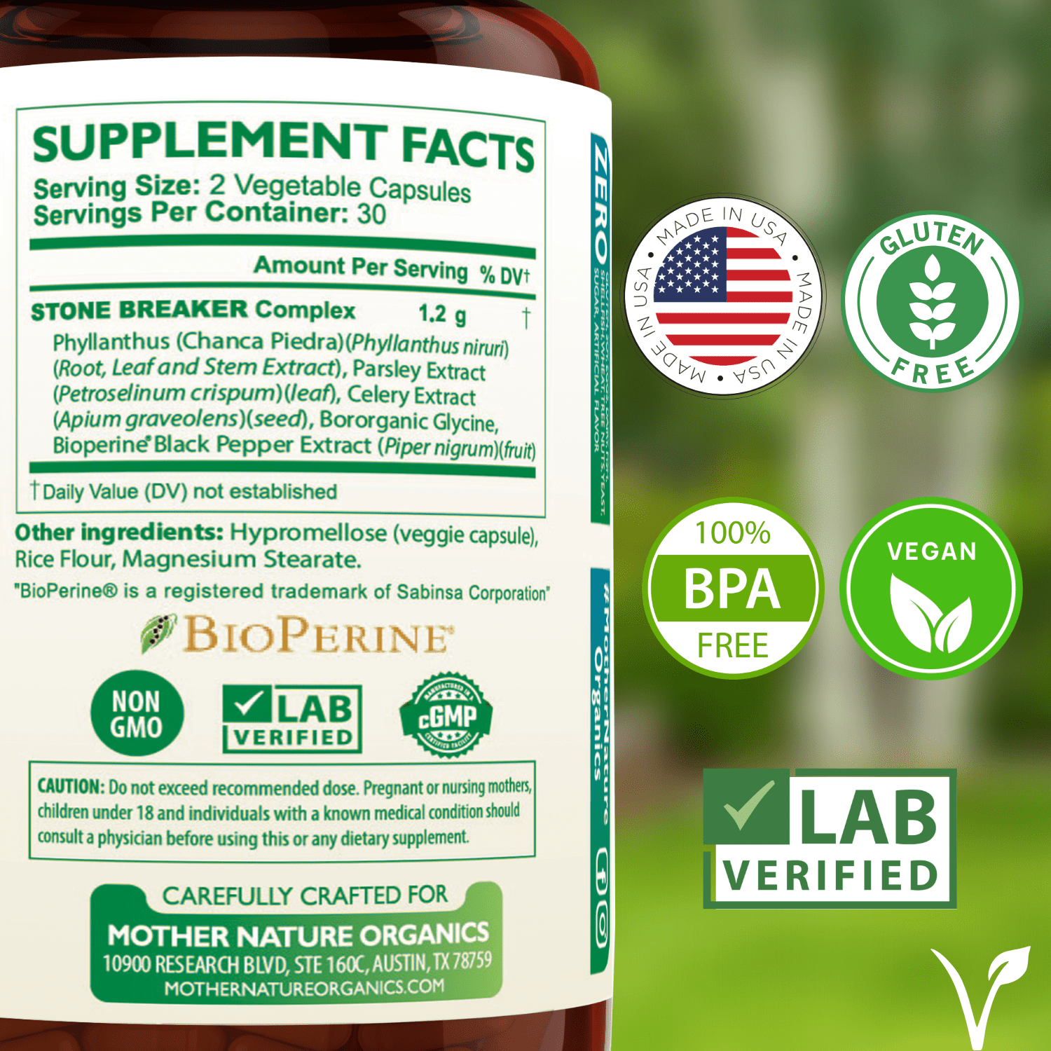 Stone Breaker Capsules by Mother Nature Organics