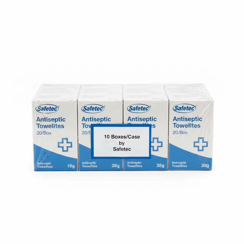 Safetec Antiseptic Towelettes, 20/Box, 10 Boxes/Case - close-up detail shot