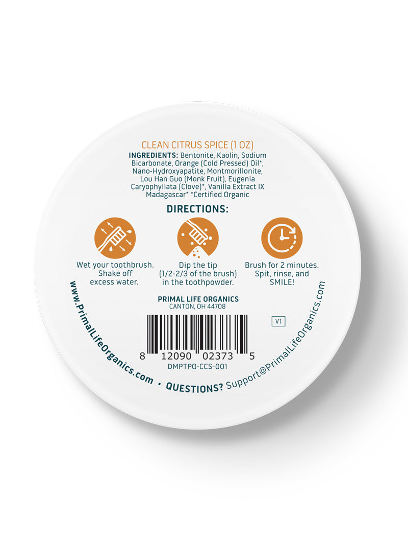 Toothpowder /  Powdered Mineral Toothpaste by Primal Life Organic II LLC