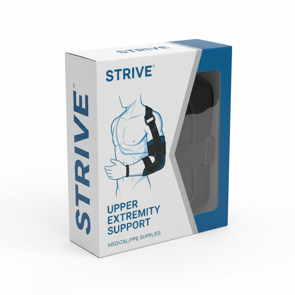 Upper Extremity Support - angled view showing packaging