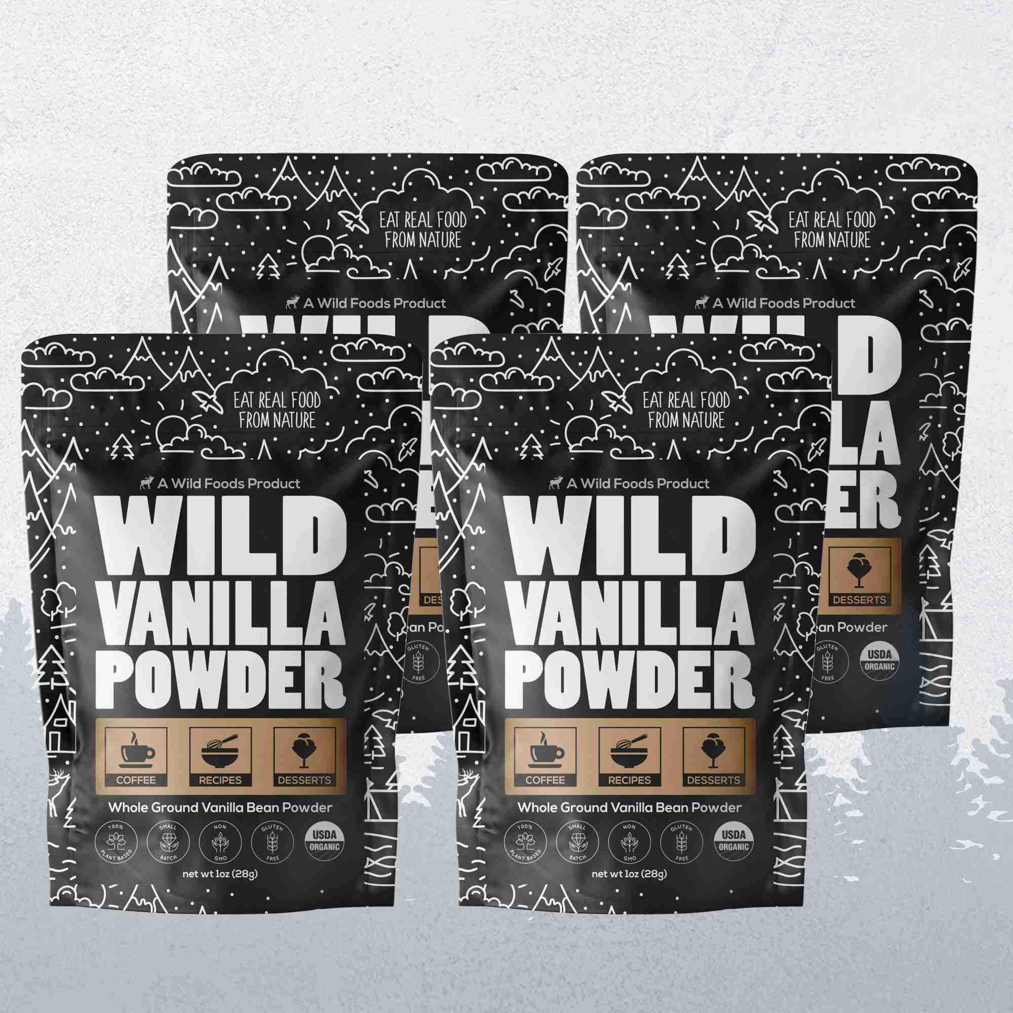 Vanilla Powder, 28 servings - Organic Ground Whole Vanilla Beans by Wild Foods