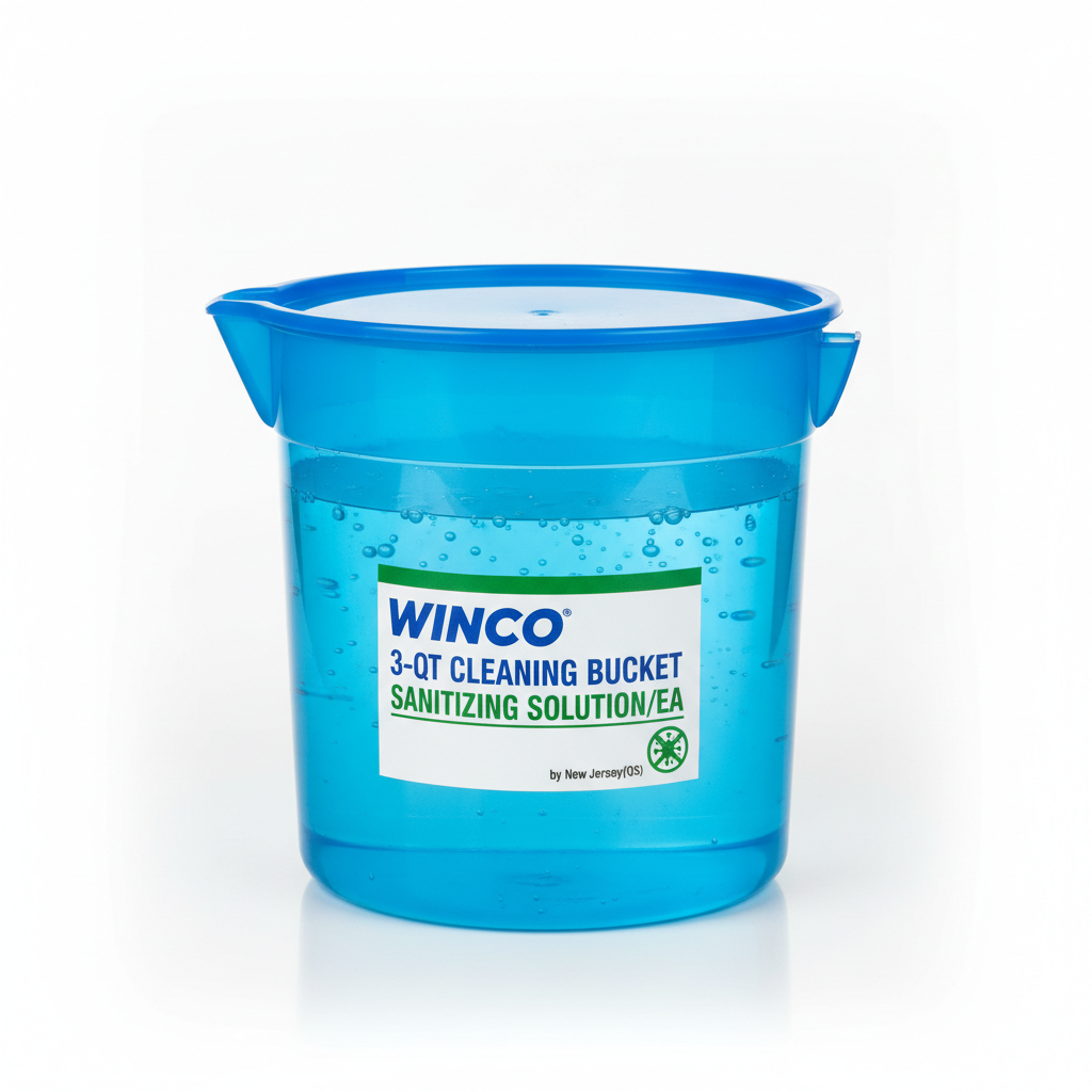WINCO 3-QT CLEANING BUCKET SANITIZING SOLUTION/EA. - close-up detail shot