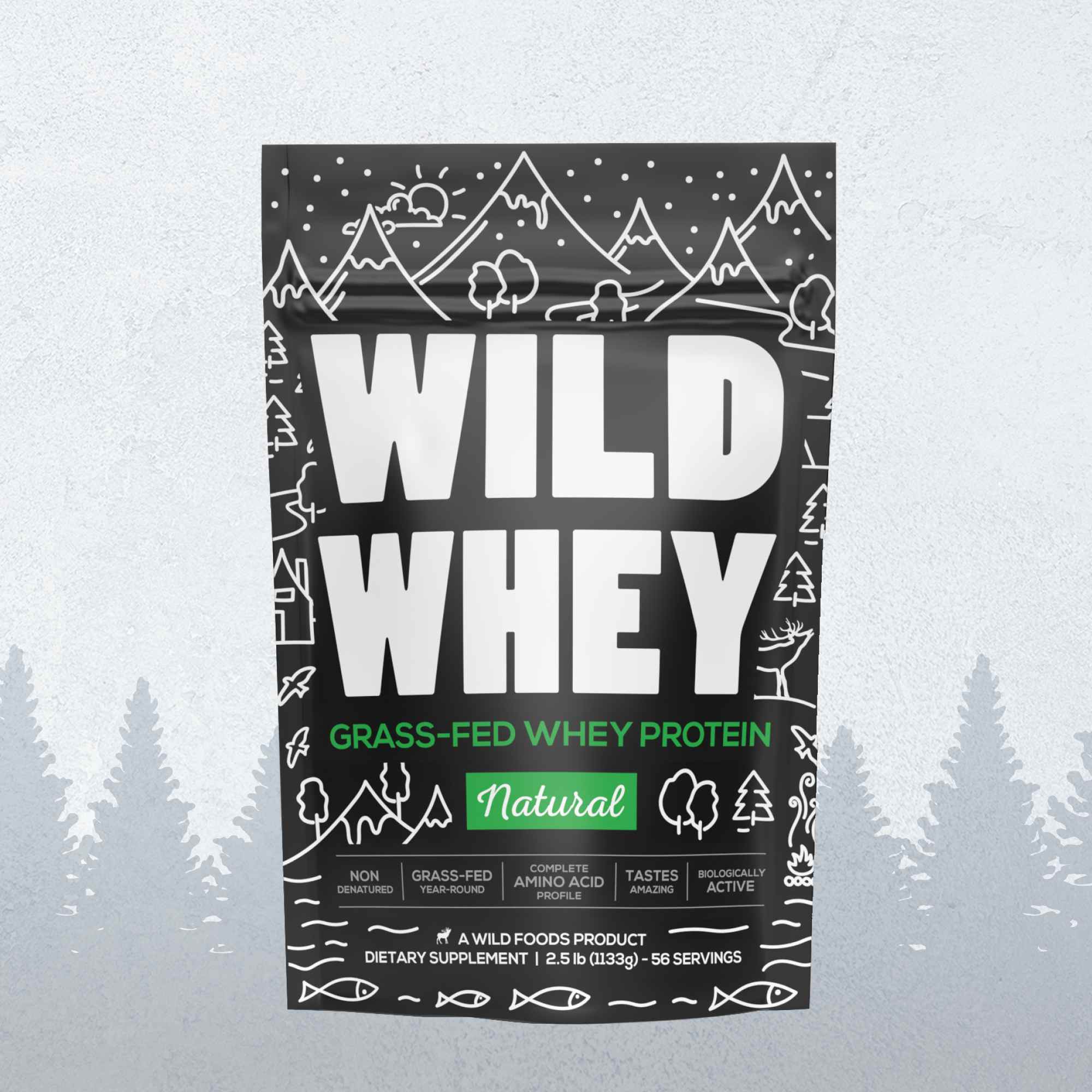 Cold Process Grass-Fed Whey Protein, Non-denatured, Pasture-Raised Cows by Wild Foods