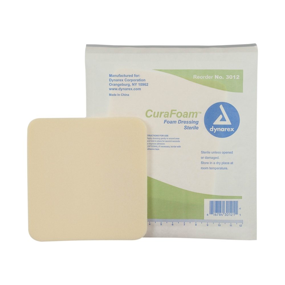 Dynarex CuraFoam - Foam Dressing, 10ea/bx, 12bxs/cs (120 Count)