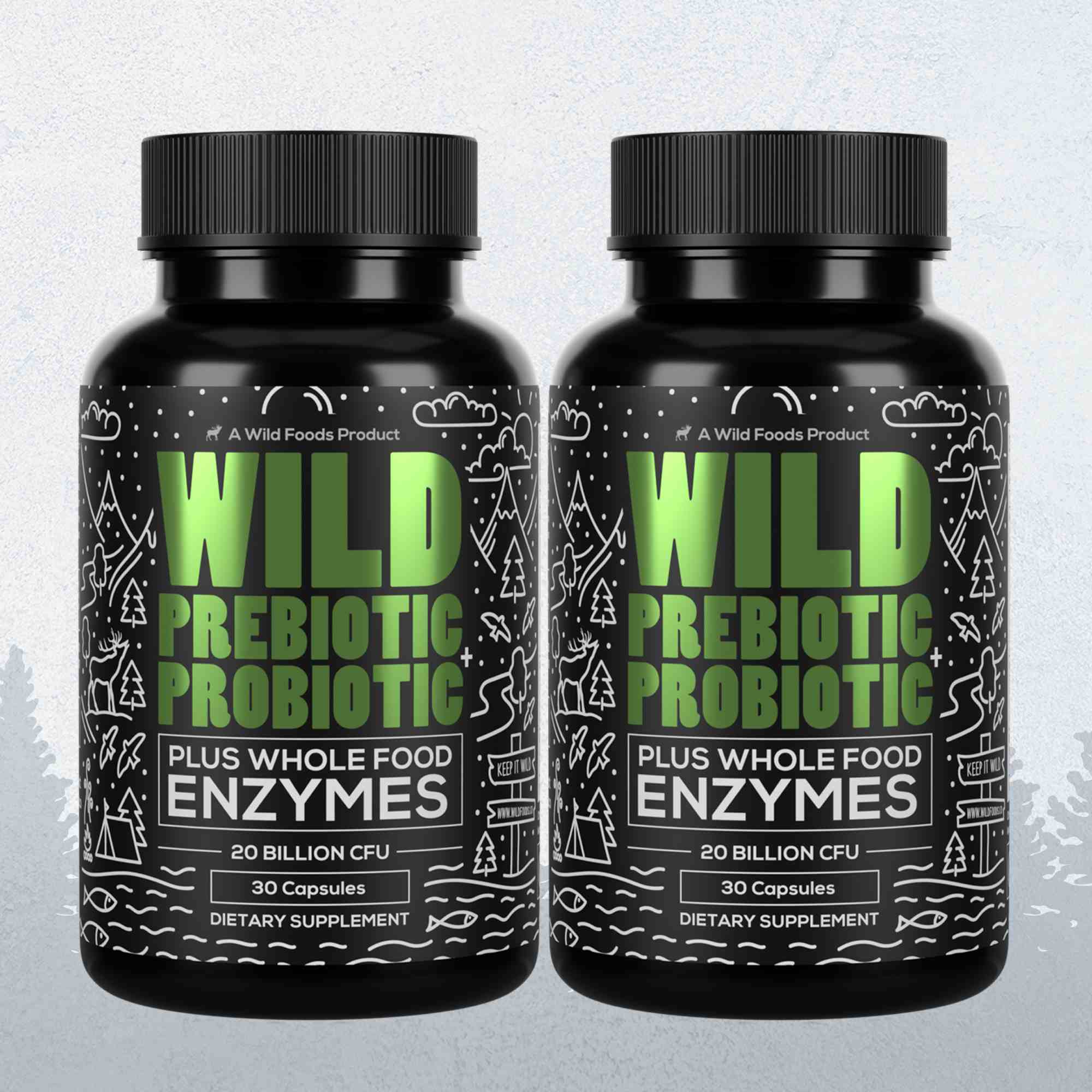 Prebiotics & Probiotics, 30 servings – Gut Health & Digestion Support by Wild Foods