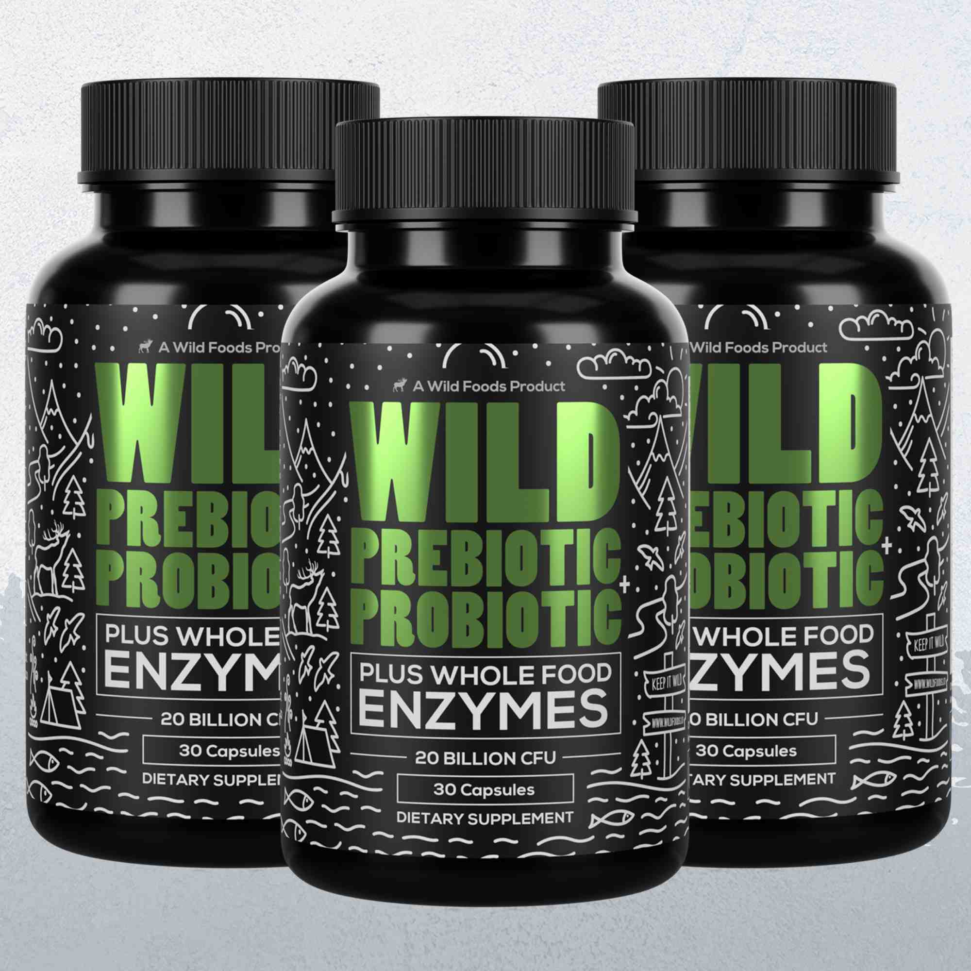 Prebiotics & Probiotics, 30 servings – Gut Health & Digestion Support by Wild Foods