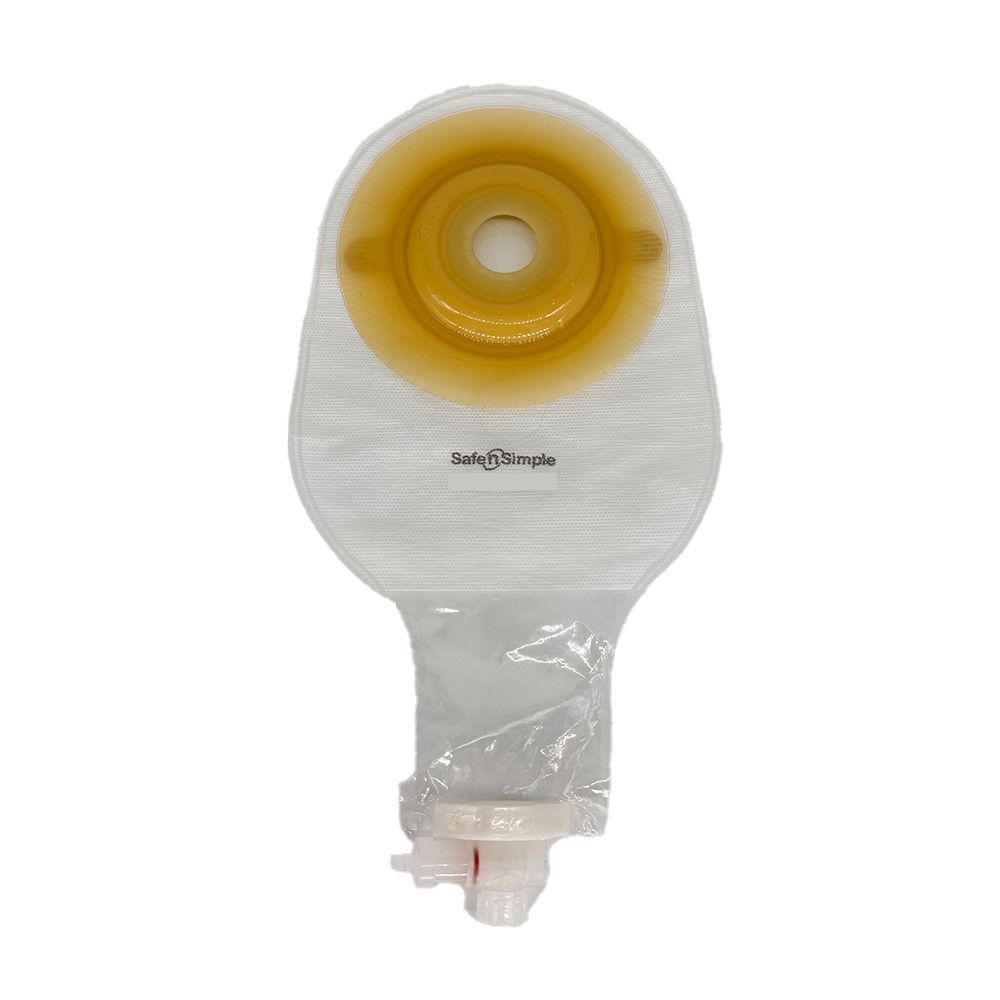 Safe N Simple 9" Convex 1 Piece Extended Wear Pre-cut Urostomy Pouch (80 Count)