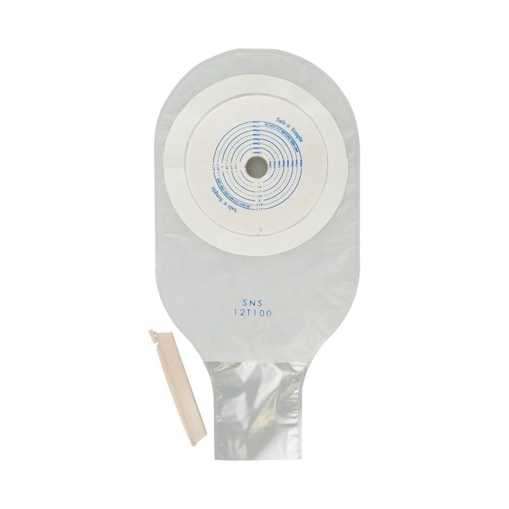 Safe N Simple Drainable Pouch, One Piece, Standard Wear, Cut-to-Fit - Transparent (80 Count)