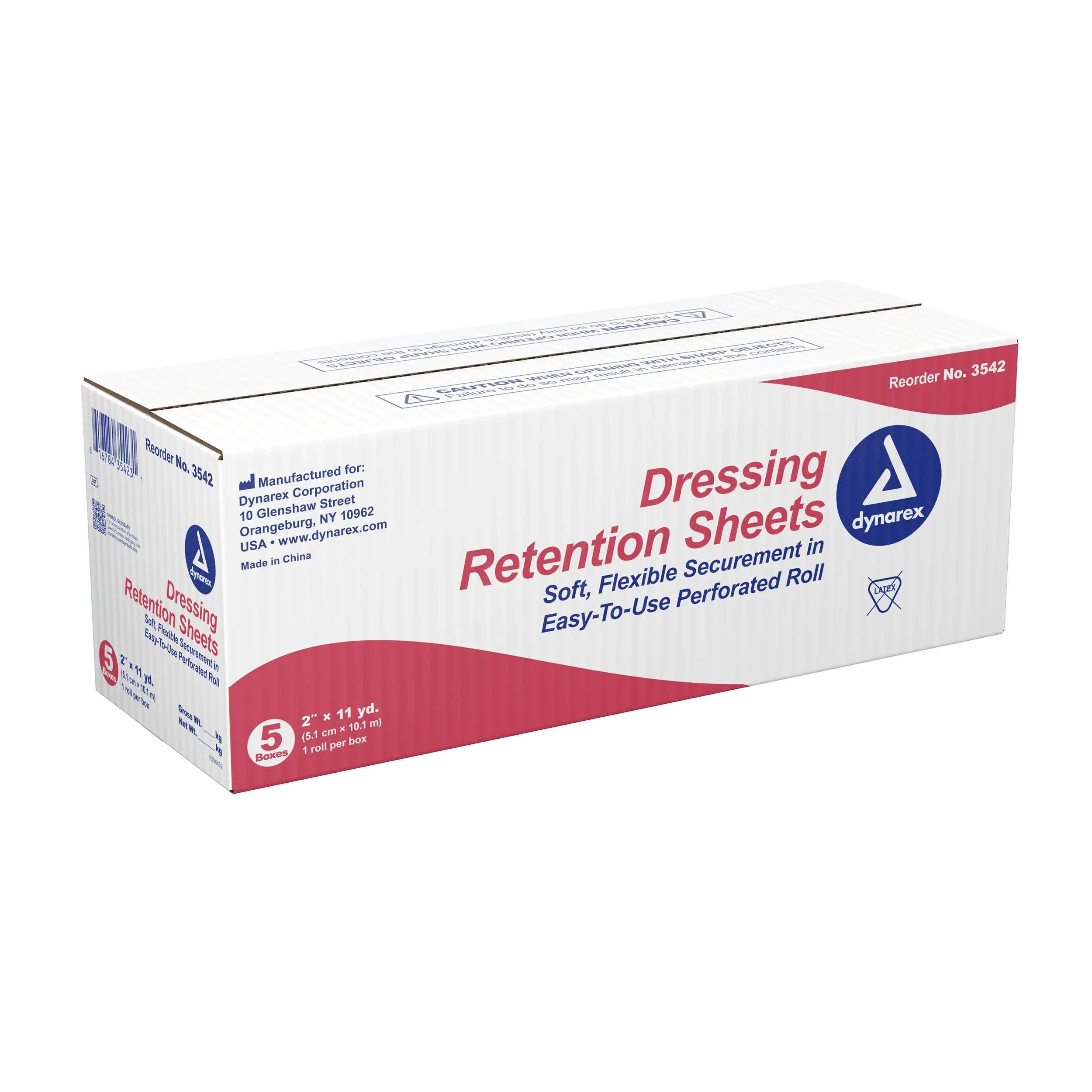 Dynarex Dressing Retention Sheet - Latex Free, 5ea/cs (5 Count)