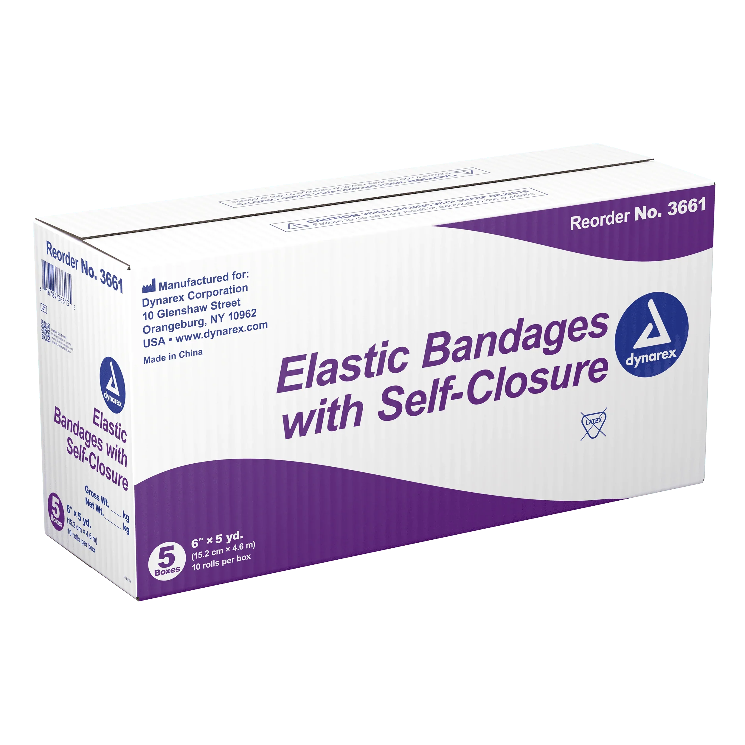Dynarex Elastic Bandage w/ Self-Closure, 10ea/bx, 5bxs/cs (50 Count)
