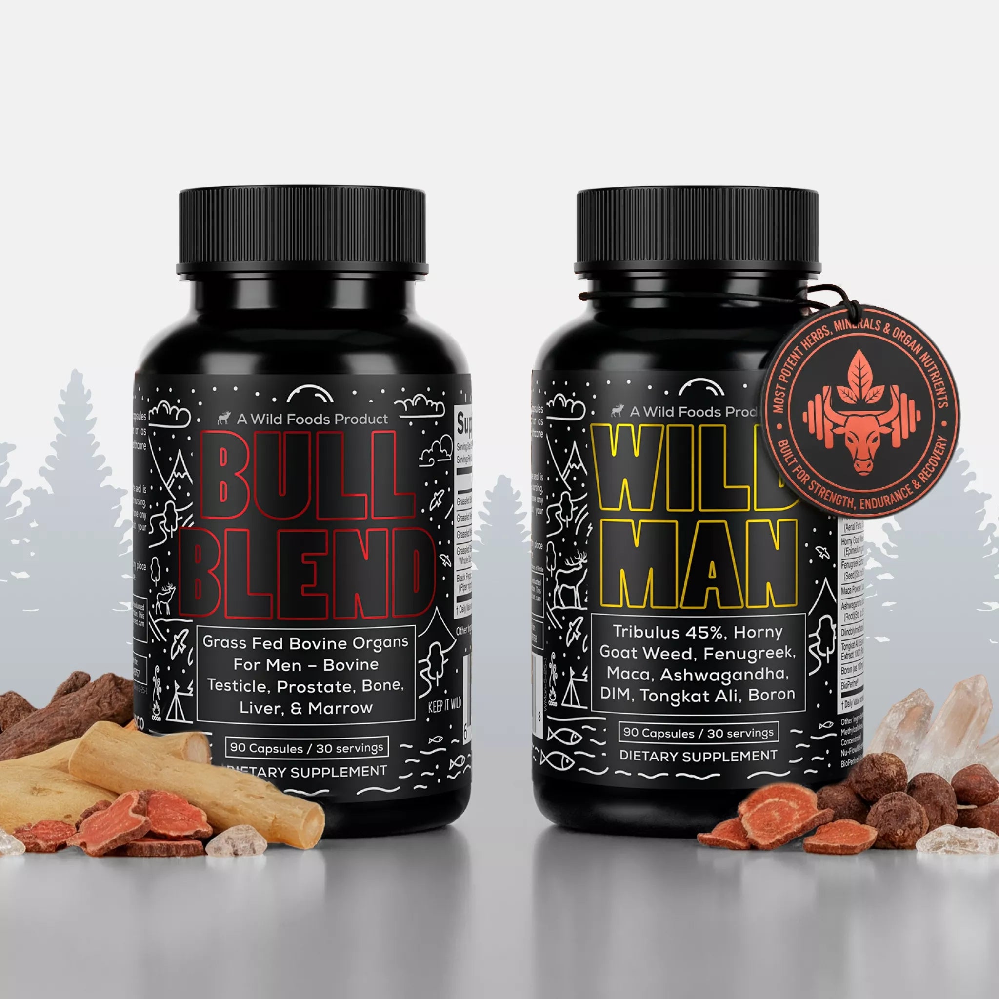 Bull Blend, 30 servings – Natural Male Hormone & Energy Support by Wild Foods
