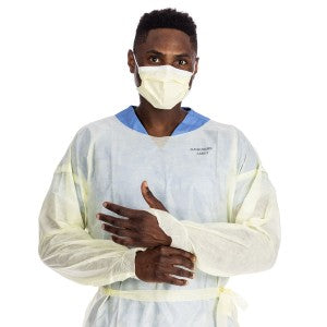 Halyard Basics Tri-Layer AAMI2 Over-The-Head Isolation Gown, Level 2, 45 GSM- Case of 100