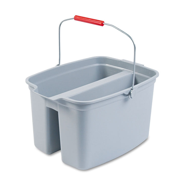 RUBBERMAID 19-QT כפול
 דלי שירות, אפור /EA