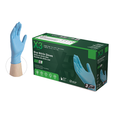 AMMEX X3 Nitrile Industrial Gloves 1000/CS