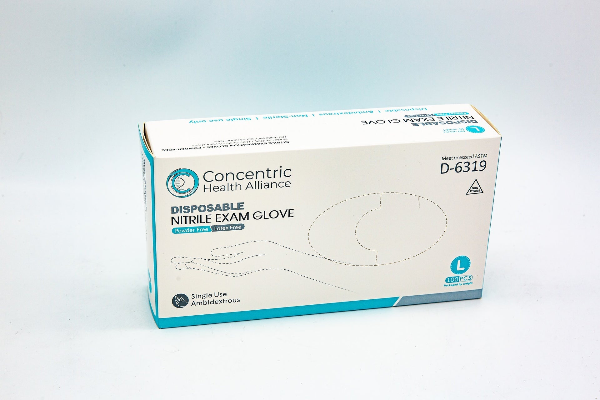 Concentric Health Alliance כפפות בחינת Nitrile - 100/BX