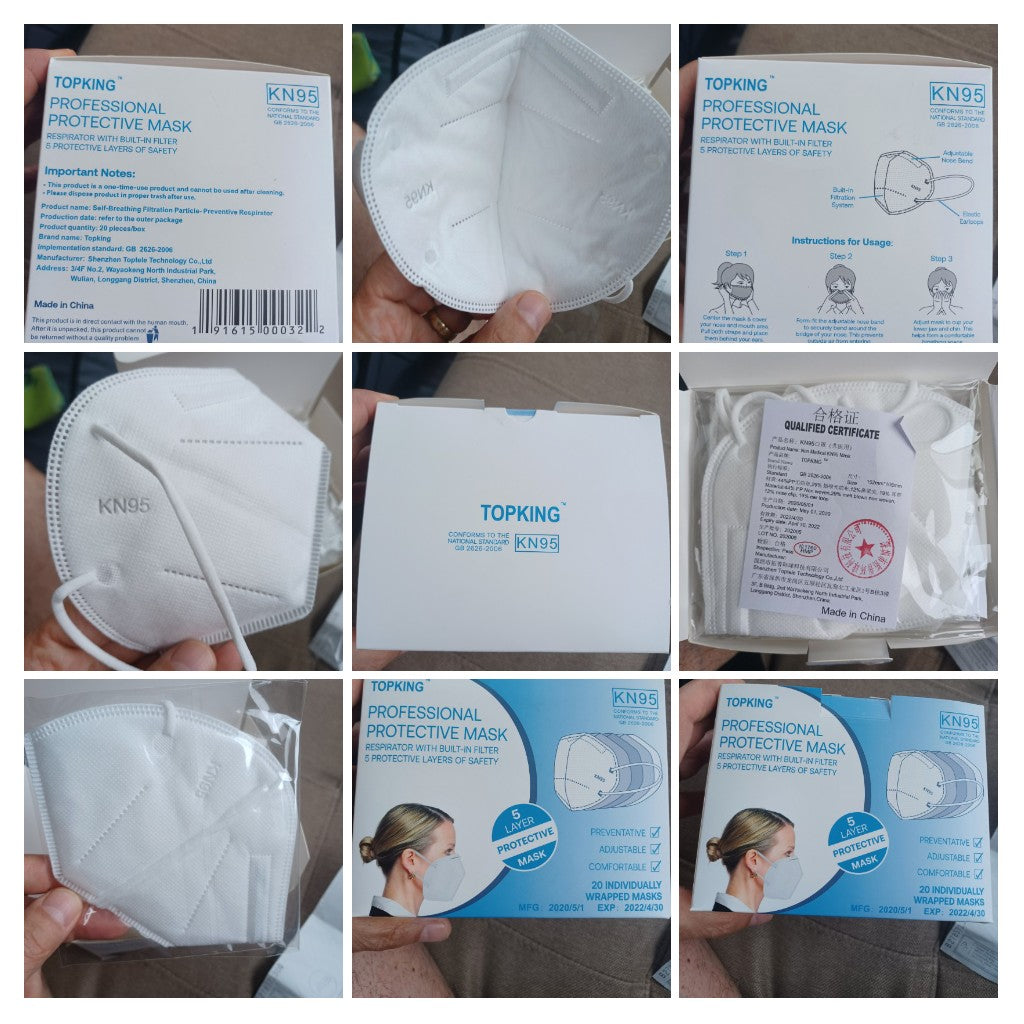 מסכות Topking Professional Protective KN95 - מארז של 1,000