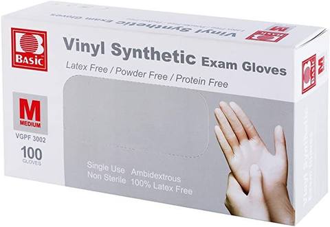 Basic Vinyl Synthetic Exam Gloves - Case of 1,000 - One Source Medical Supplies