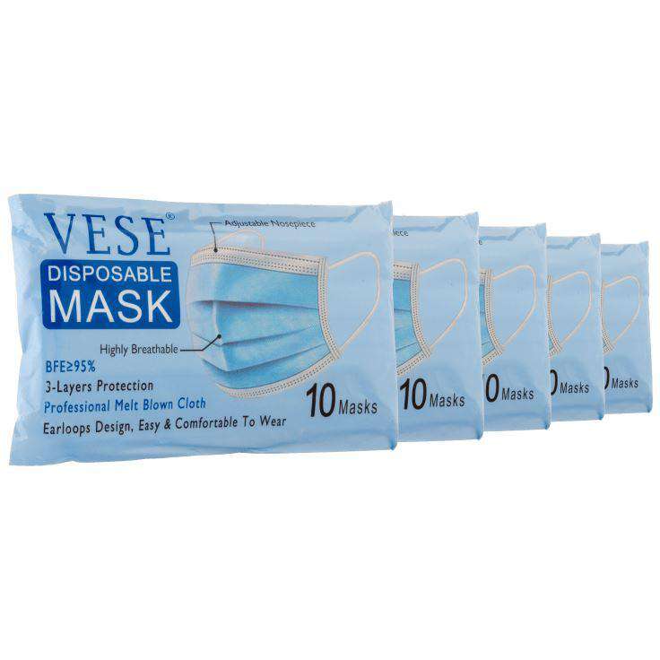 VESE 3 Ply Mask -10 Pack - One Source Medical Supplies